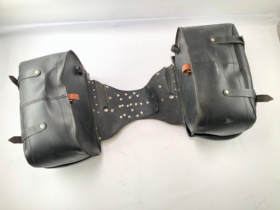 Saddlebags leather chopper panniers