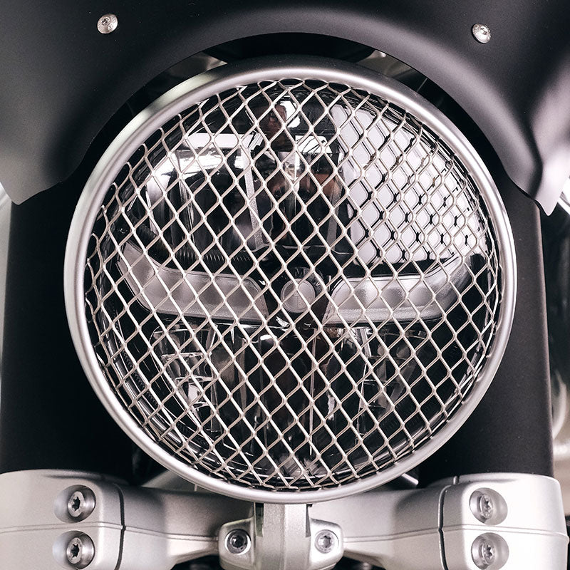 BMW R nineT 1200 Urban G/S (niedriger Auspuff) [2017-2023] - Scheinwerferabdeckung Schutzgitter Grau