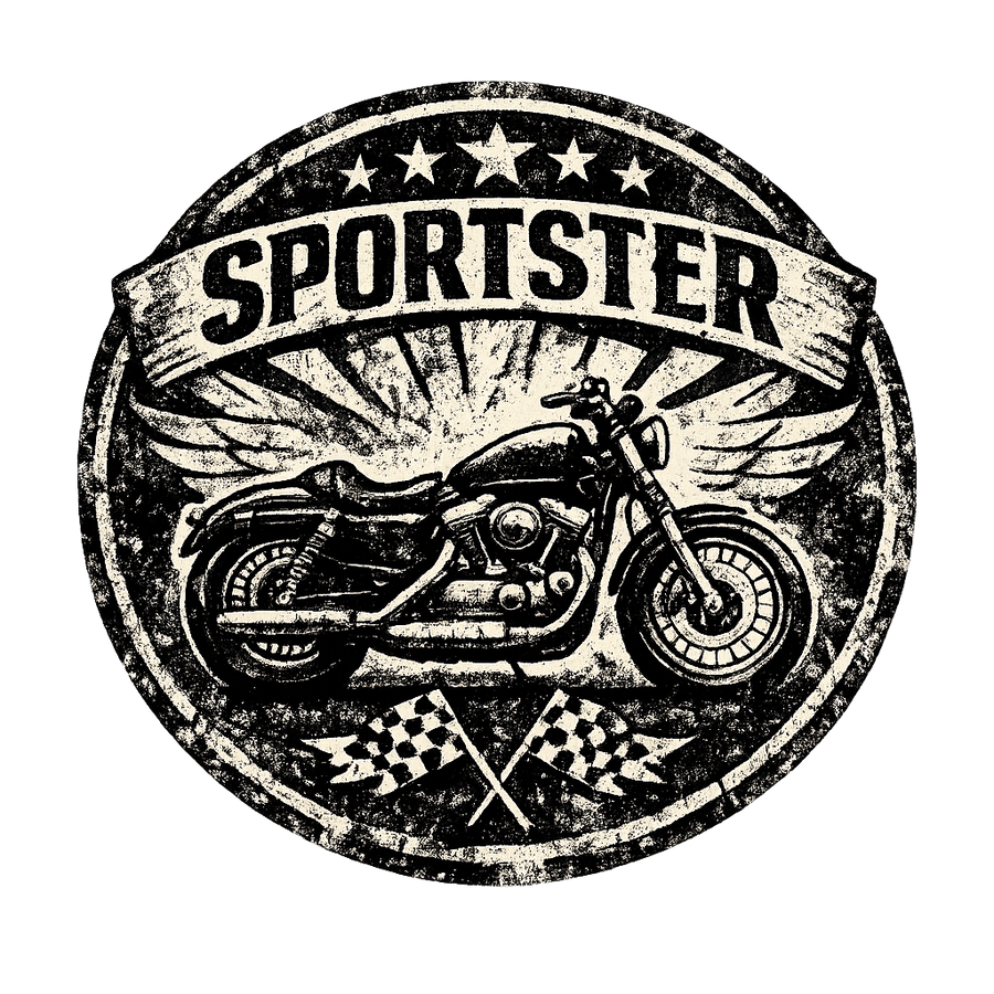 Harley davidson sportster [Hoodie] - Grunge Badge - Chest Print