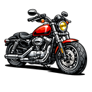Harley davidson sportster [Mug Black] - Caricature - Single Sided