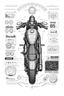 Harley davidson sportster [cup black] - top-down tech - one-sided