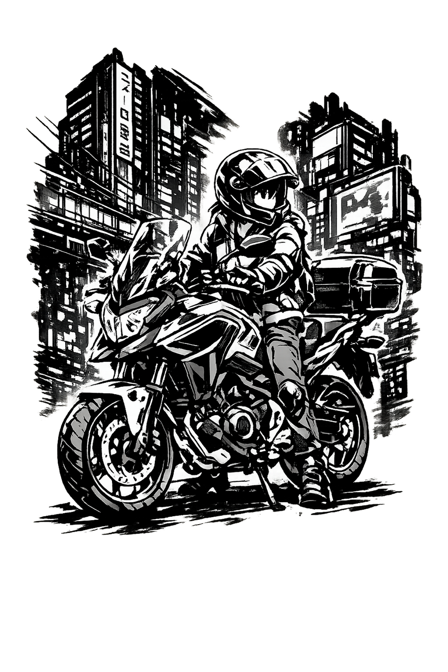 Honda nc 700 [Sweatshirt] - Manga Neon City - Chest Print
