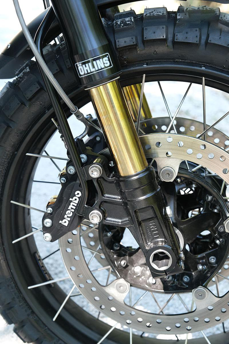 BMW R nineT 1200 Urban G/S (niedriger Auspuff) [2017-2023] - Öhlins USD-Gabelsatz + Einheit Garagenplatten und -füße (Standardhöhe)