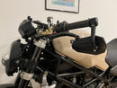 Universal motorcycle handlebar end mirror [E-mark] - rear view mirror aluminum black detailed view