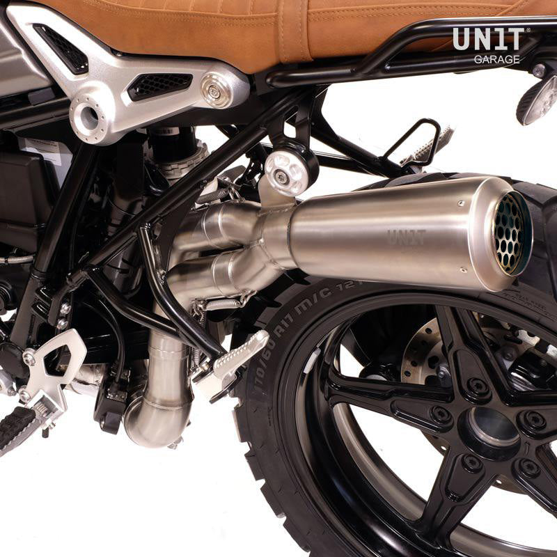 BMW R nineT 1200 Scrambler [2016-2023] - 1: 2: 1 hoher Schalldämpfer Titan mit geschweißtem Anblick