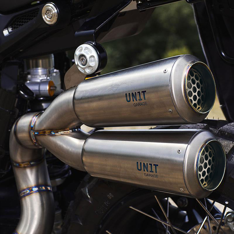 BMW R nineT 1200 Scrambler [2016-2023] - Titanium Doppelter Schalldämpfer mit sichtbarer Schweißnaht