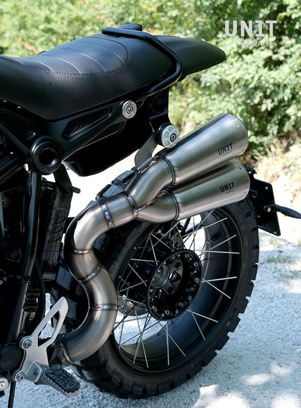 BMW R nineT 1200 Scrambler [2016-2023] - Titanium Doppelter Schalldämpfer mit sichtbarer Schweißnaht