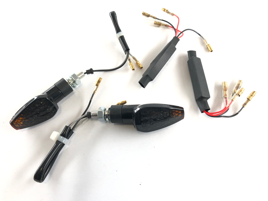 LED indicators with resistors black [with E-mark] - Yamaha Kawasaki Suzuki Ducati KTM
