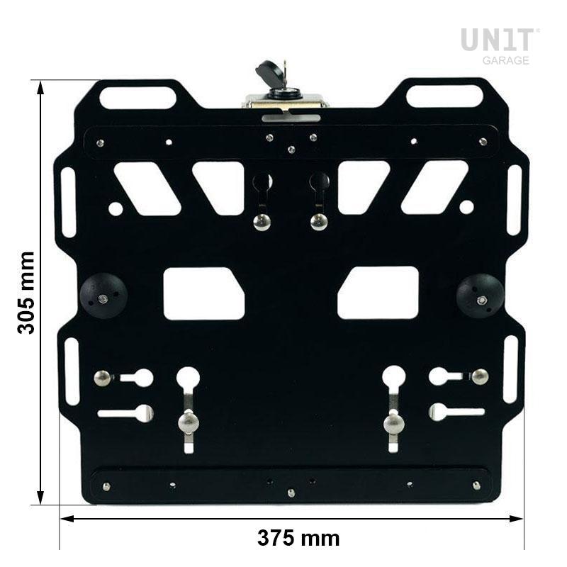 BMW F 900 GS Adventure [2024-] - Aluminiumplatte + Schnellkupplung und Schloss aus Edelstahl