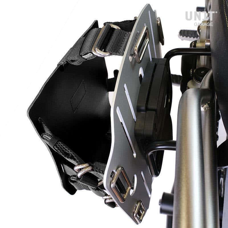 BMW R 850 R / R 1100 R [1993-2002] - Alu-Taschenhalter mit Lederfront, Schnellkupplung und linkem Rahmen
