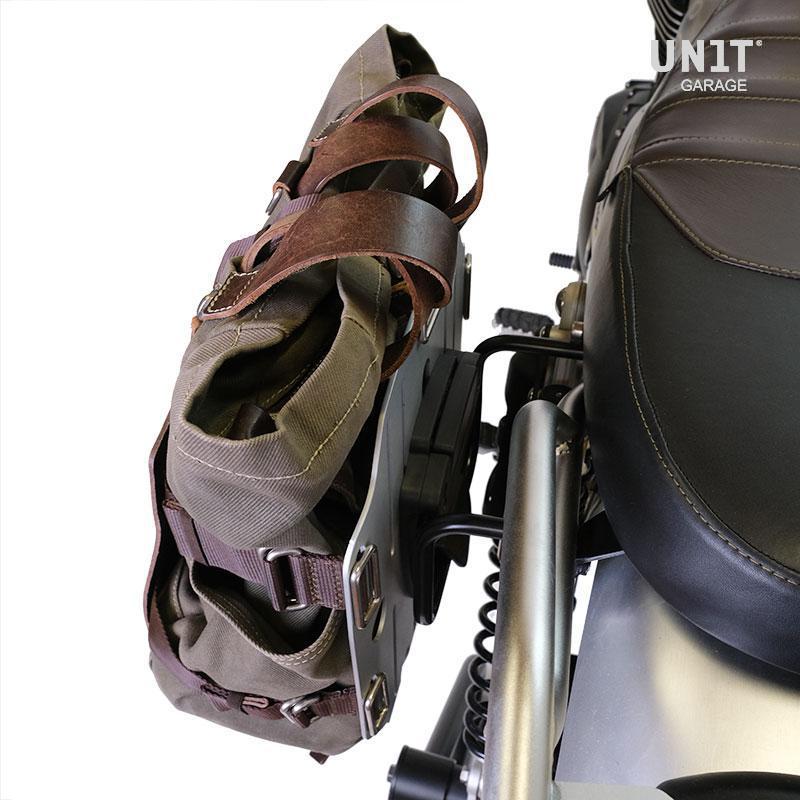 BMW R 1200 GS ADV LC [2014-2018] - Taschenhalter Aluminium mit verstellbarer Lederfront, Schnellkupplung und rechtem Rahmen