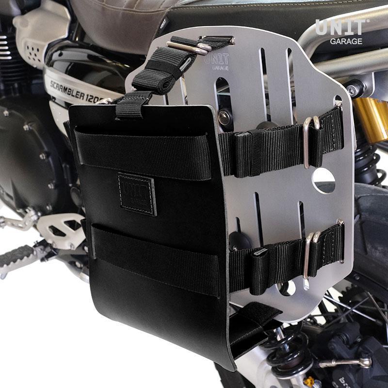 BMW R 1200 GS ADV LC [2014-2018] - Aluminium-Taschenhalter mit verstellbarer Lederfront, Schnellkupplung und Rahmen
