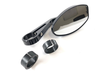 Handlebar end mirror with grooves, as good as new - 0
