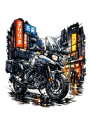 Suzuki dl 800 [T-Shirt] - Manga Neon City - Chest Print