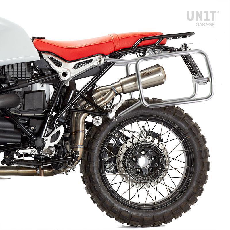 BMW R nineT 1200 Roadster [2014-2023] - Paar Cult-Seitentaschen aus Canvas 40L - 50L + Paar Aluminiumplatten + Atlas Aluminium Taschenrahmen